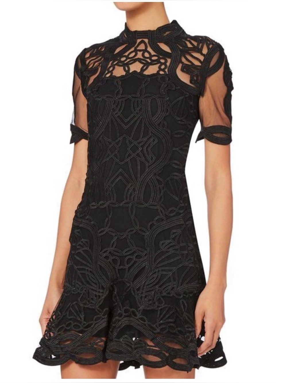 Jonathan Simkhai Truss Applique Mini Flare Dress Size 2